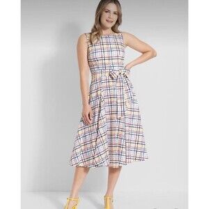 ModCloth x Collectif Frances Watercolor Gingham Swing Dress Dremline Size 24